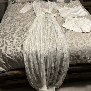 Woman’s wedding day robe and pajama set